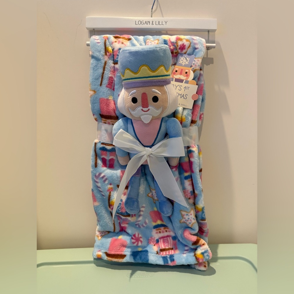VIRAL!! Nutcracker Holiday Throw Blanket - Blue- NWT